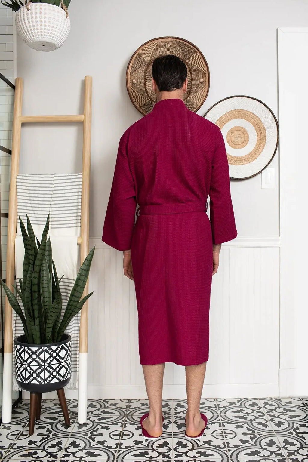 Waffle Spa Robe – Lightweight Quick-Dry Kimono Bath Robe