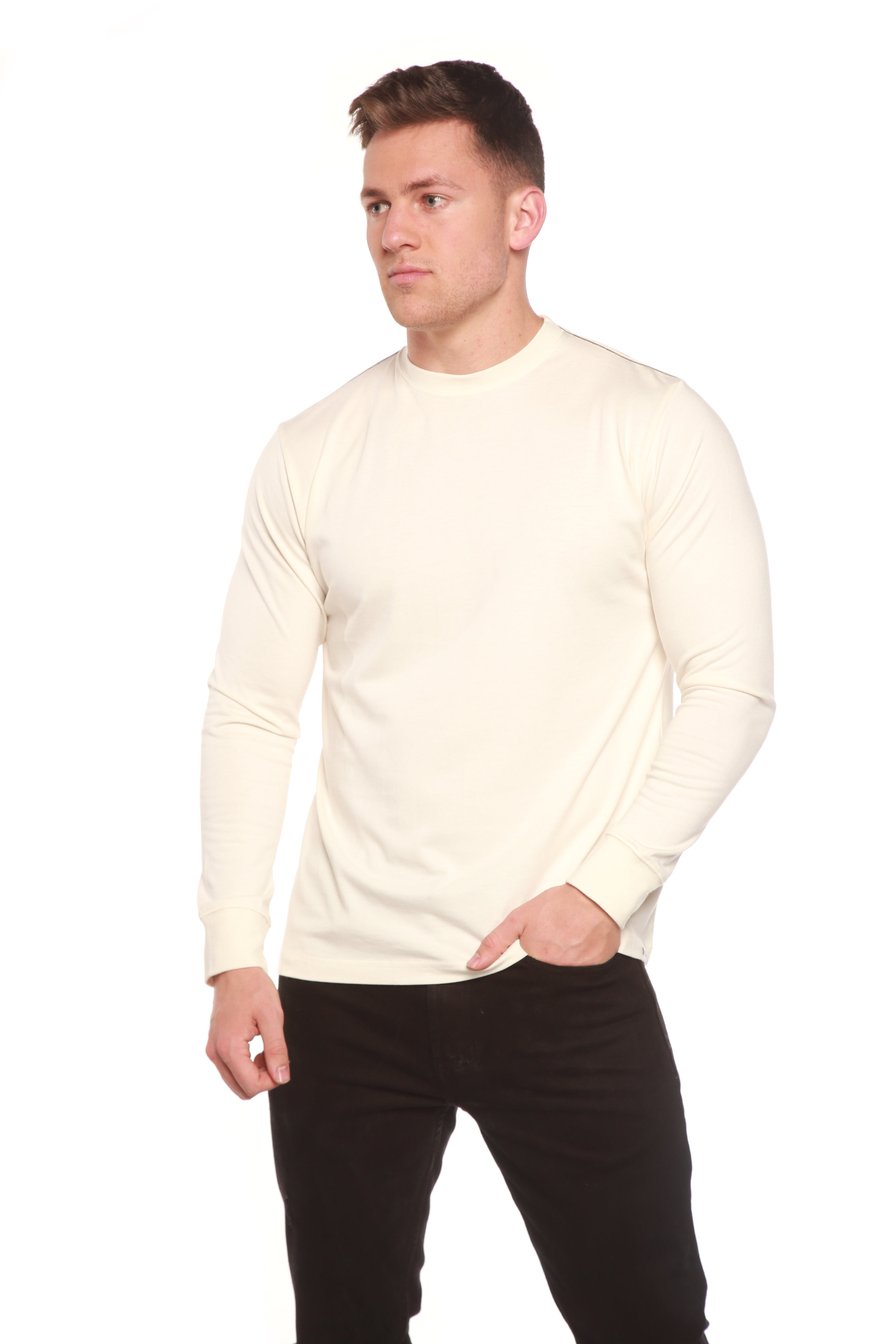 Spun Bamboo Men's Bamboo Viscose & Organic Cotton Long Sleeve Crew Neck T-Shirt