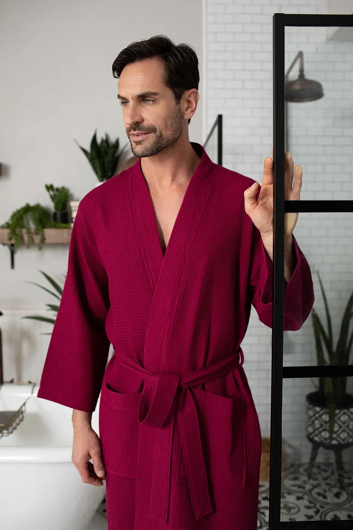Waffle Spa Robe – Lightweight Quick-Dry Kimono Bath Robe