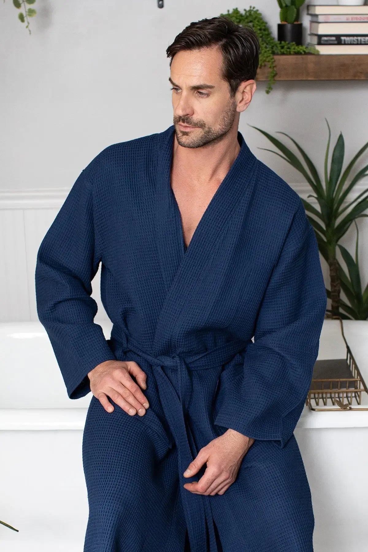 Waffle Spa Robe – Lightweight Quick-Dry Kimono Bath Robe