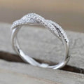 925 Silver-Plated Zirconia Twist Ring