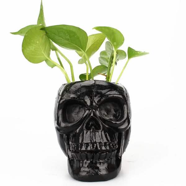 Skull Storage & Stationery Holder | Resin Desk Organizer, Planter & Candle Holder