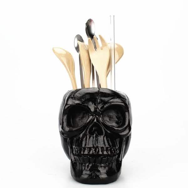 Skull Storage & Stationery Holder | Resin Desk Organizer, Planter & Candle Holder
