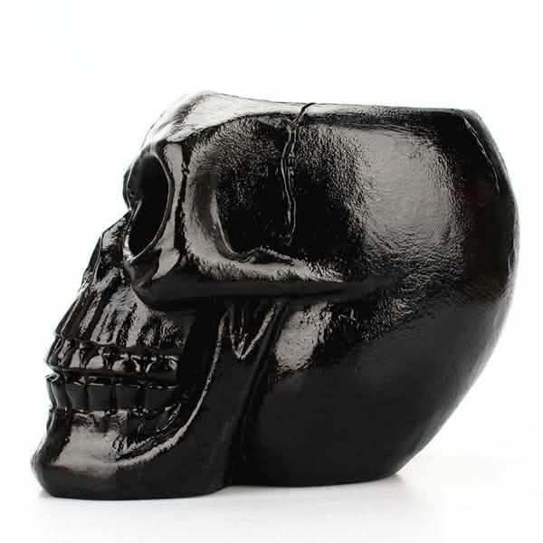 Skull Storage & Stationery Holder | Resin Desk Organizer, Planter & Candle Holder