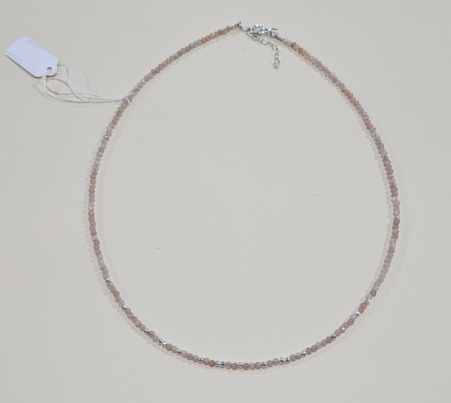 Natural Gemstone Bead Necklace – 9 Colors | Sterling Silver Clasp | Customizable with Pendant