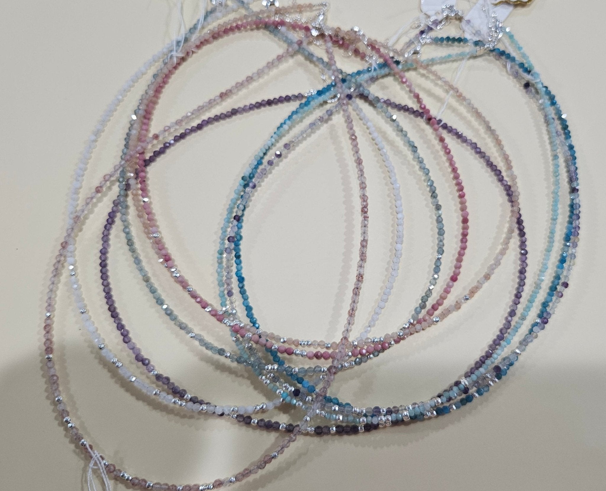 Natural Gemstone Bead Necklace – 9 Colors | Sterling Silver Clasp | Customizable with Pendant