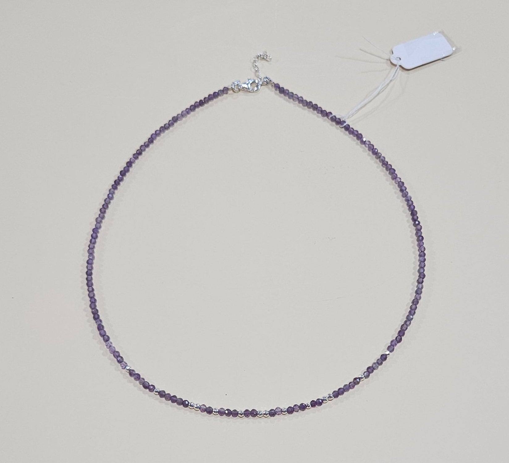 Natural Gemstone Bead Necklace – 9 Colors | Sterling Silver Clasp | Customizable with Pendant