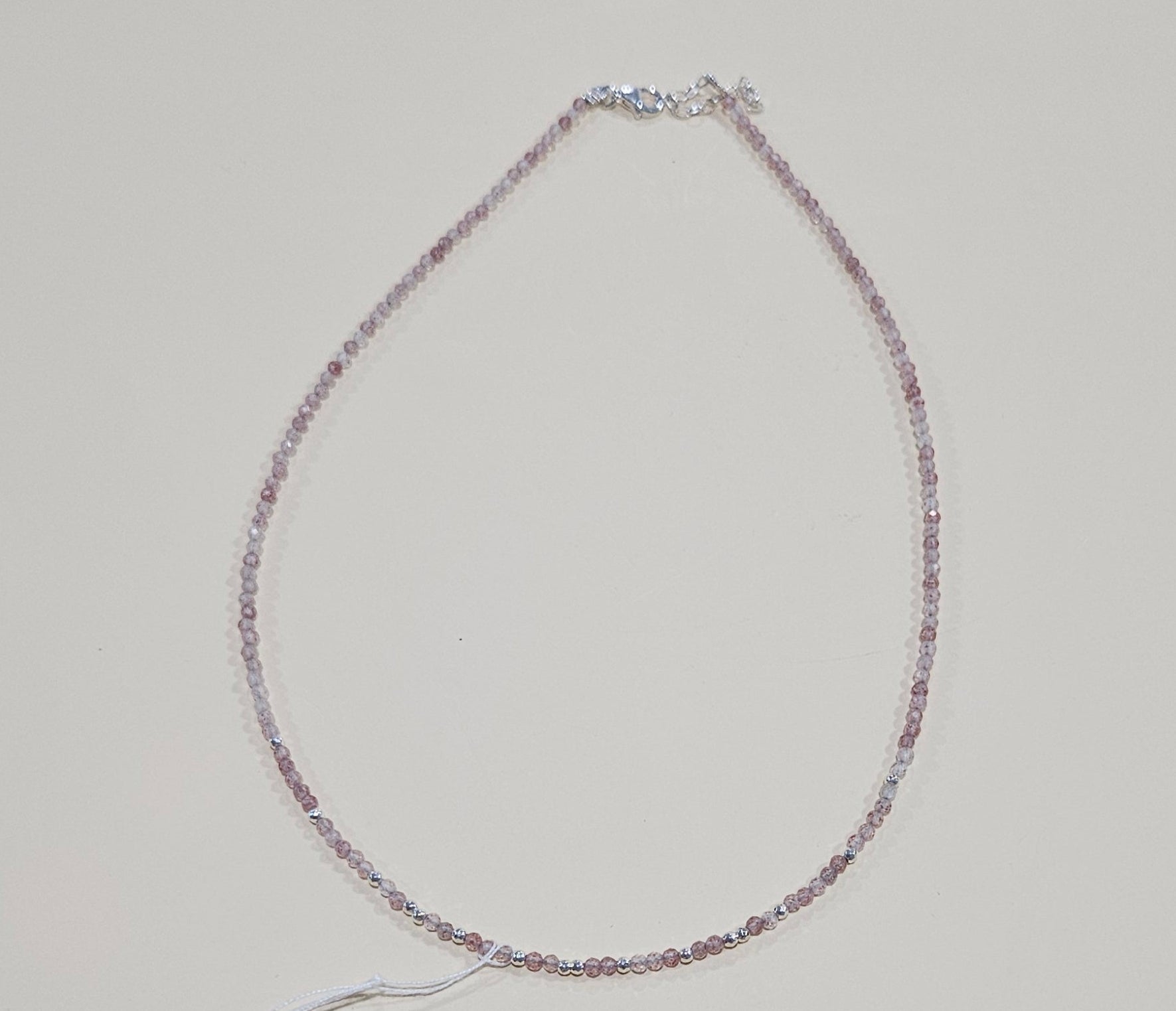Natural Gemstone Bead Necklace – 9 Colors | Sterling Silver Clasp | Customizable with Pendant