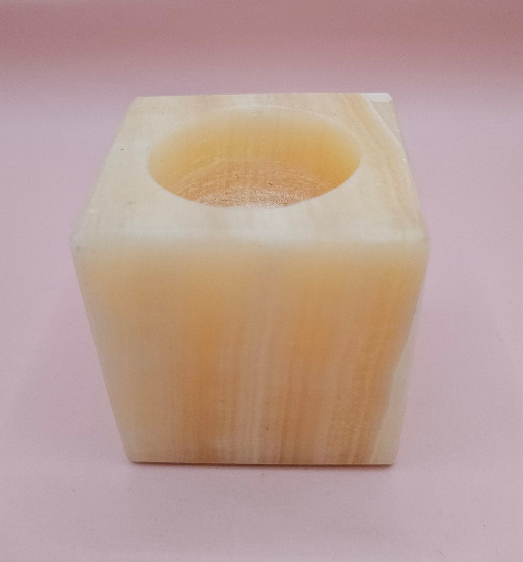 Natural Onyx Square Candle Holder