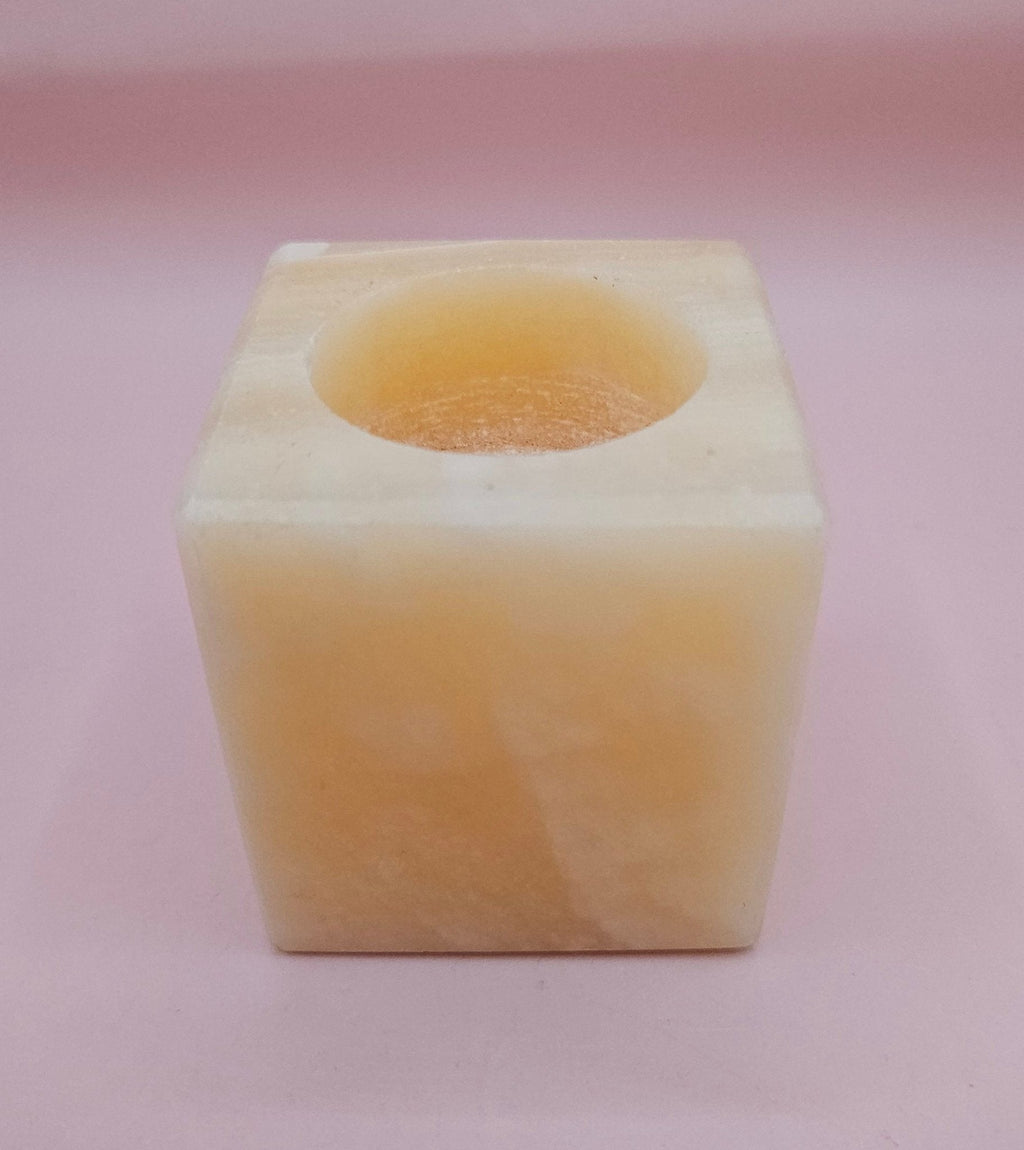 Natural Onyx Square Candle Holder