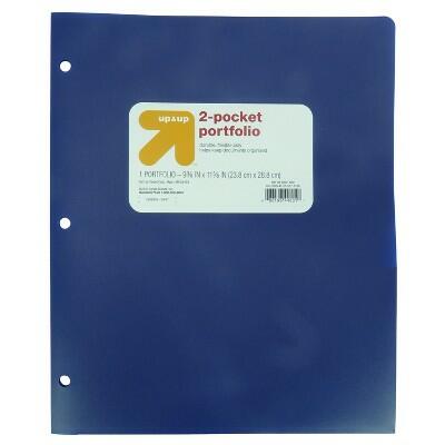 2-Pocket Plastic Folder – Durable 3-Hole Punch, Blue