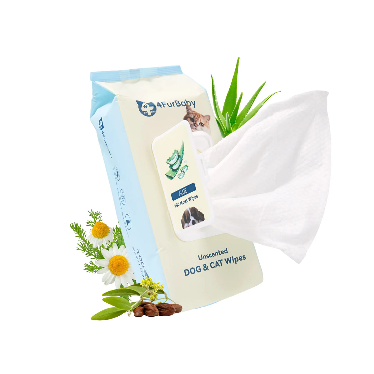 Plant-Based Dog & Cat Grooming Wipes