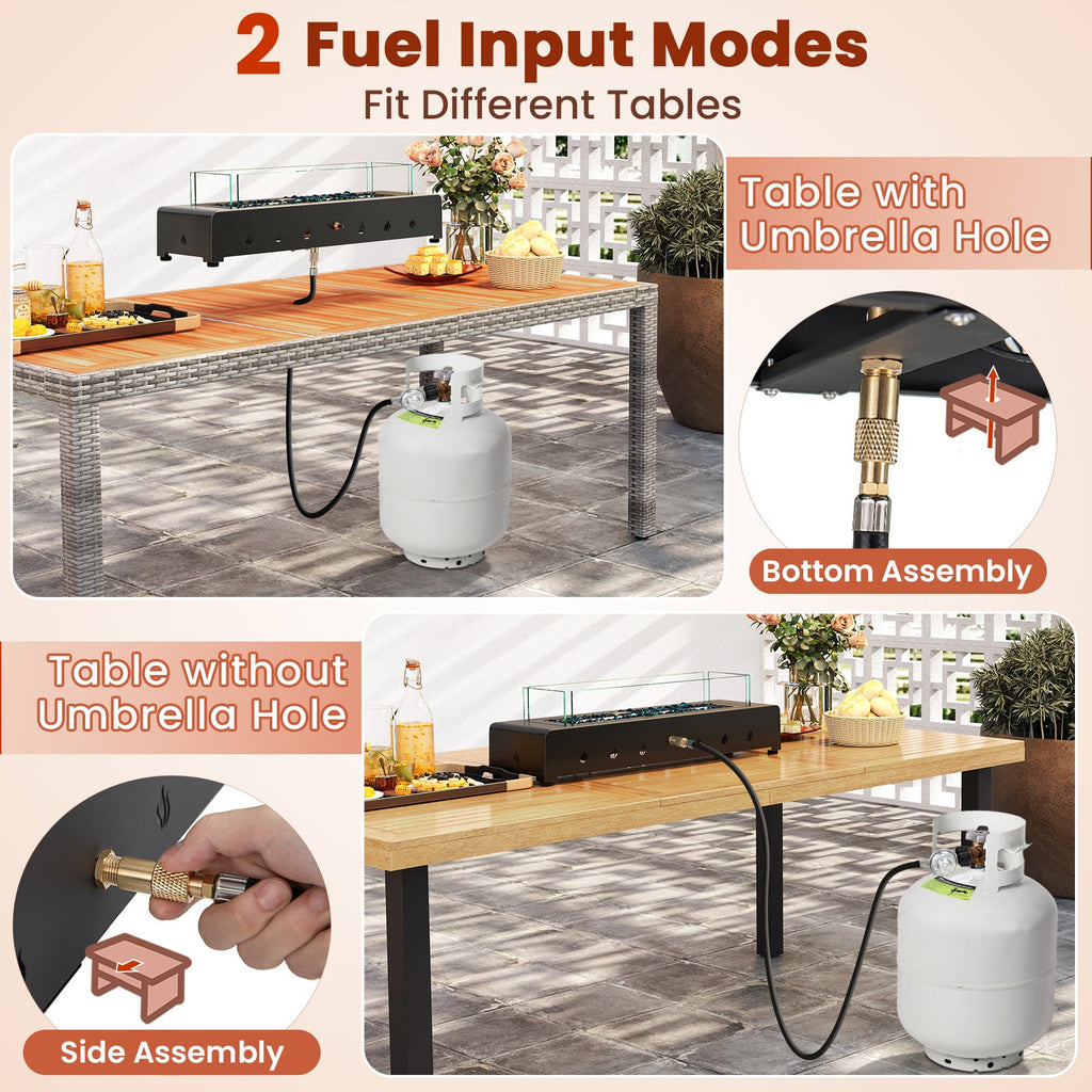 Portable Propane Tabletop Fire Pit with Wind Guard