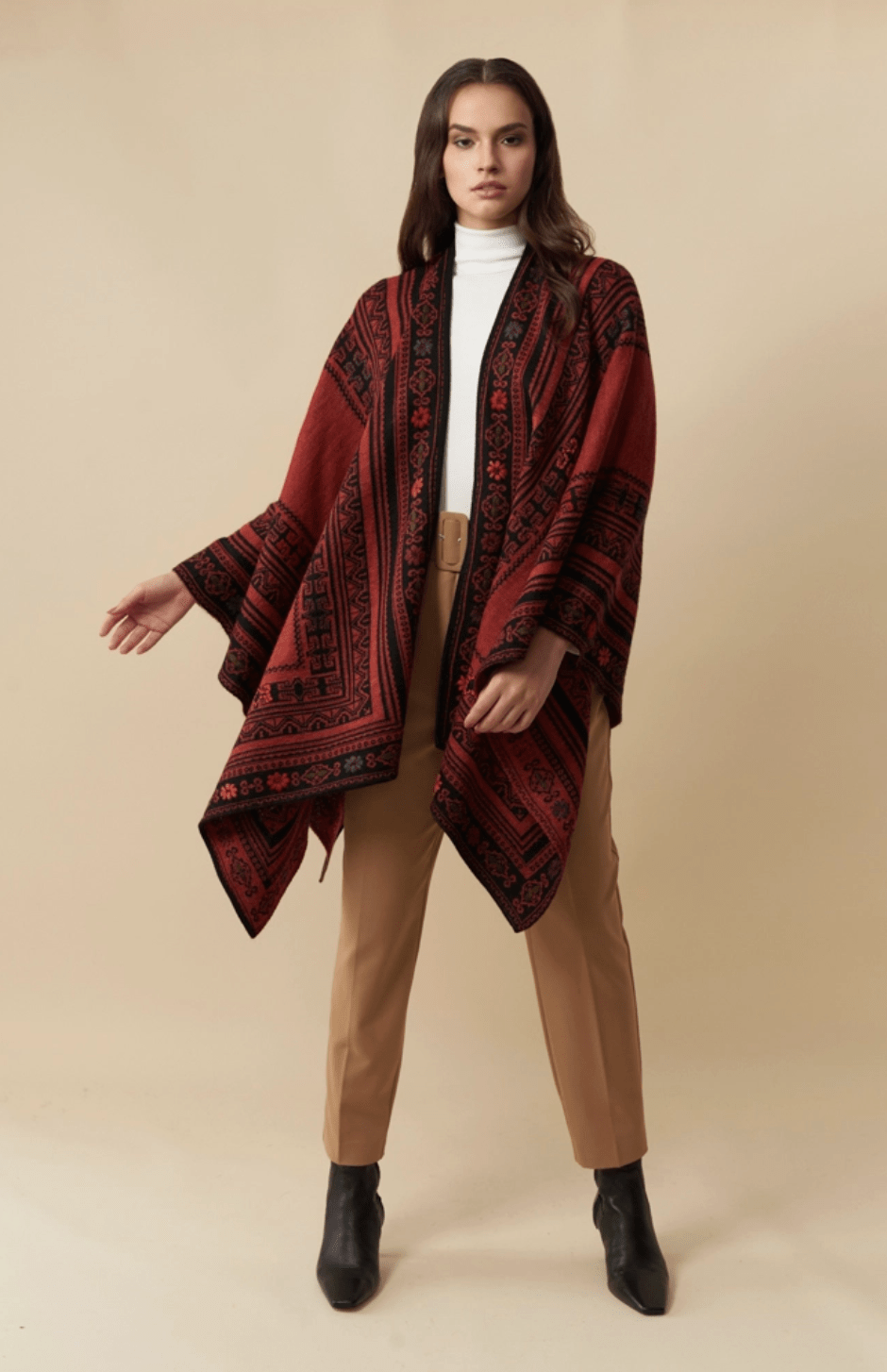 Reversible Hand-Embroidered Alpaca Cape