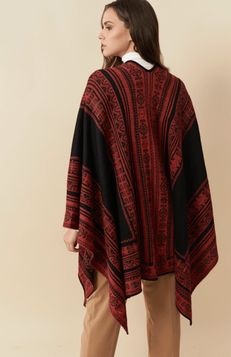 Reversible Hand-Embroidered Alpaca Cape