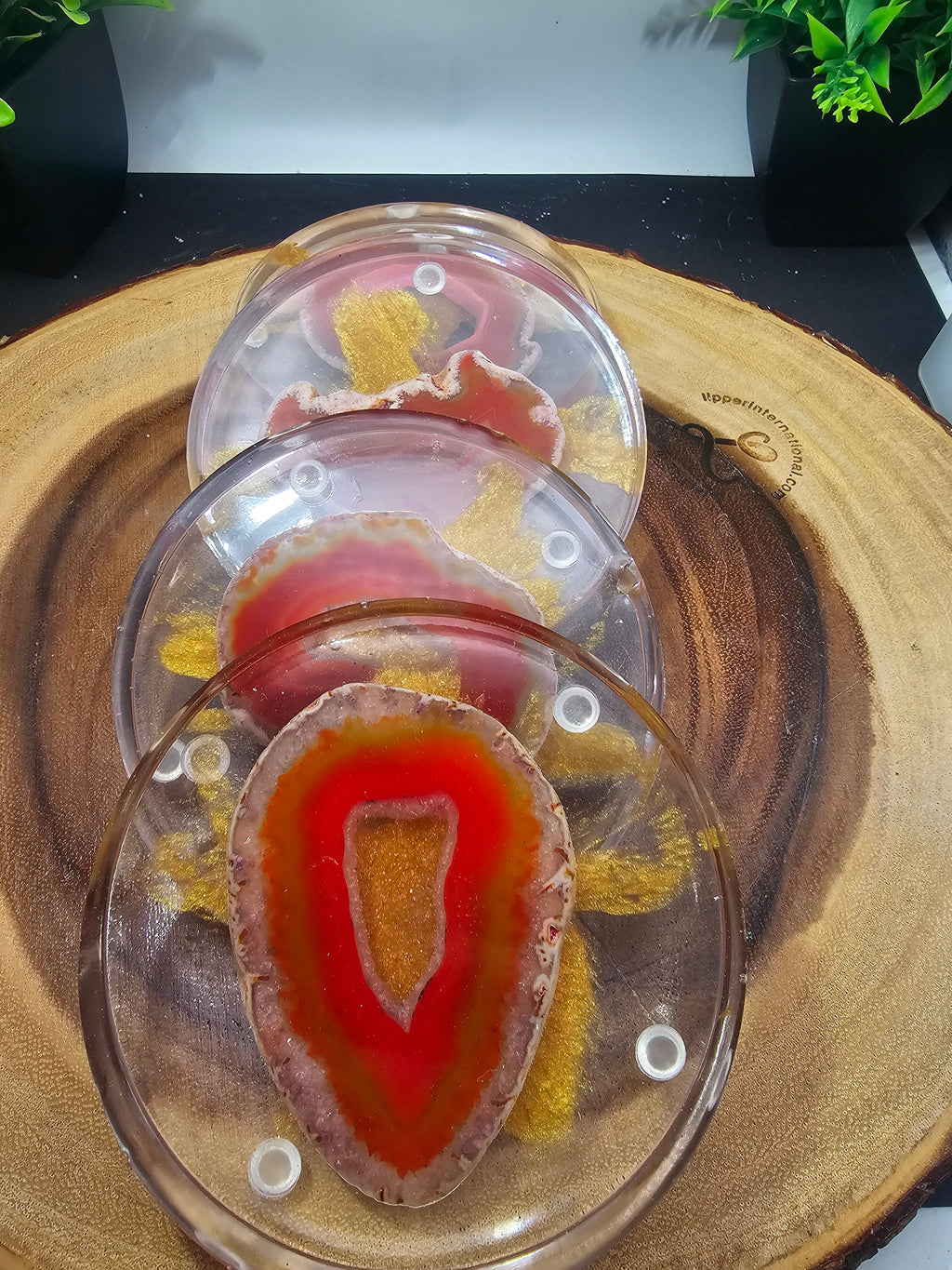 Natural Agate Coaster Set | Nepal Stone, Handcrafted in the USA