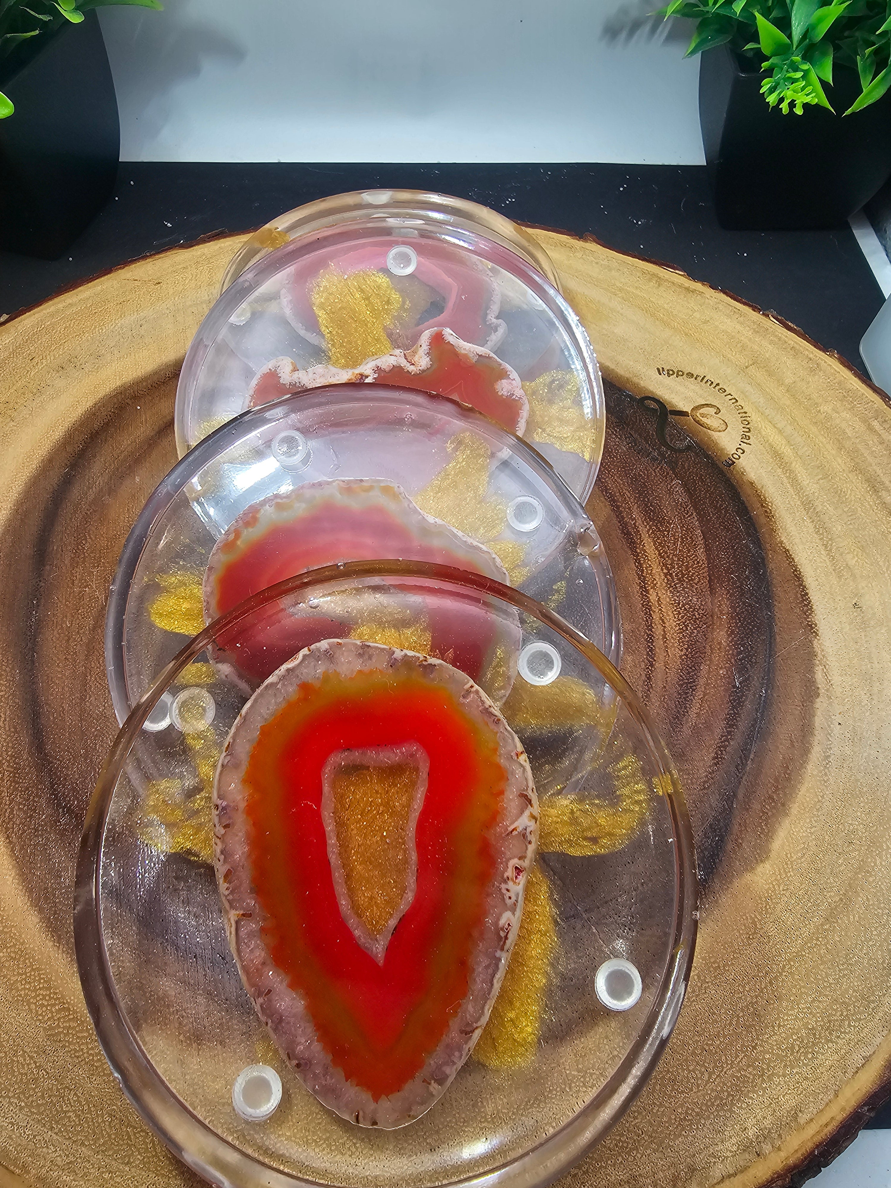 Natural Agate Coaster Set | Nepal Stone, Handcrafted in the USA