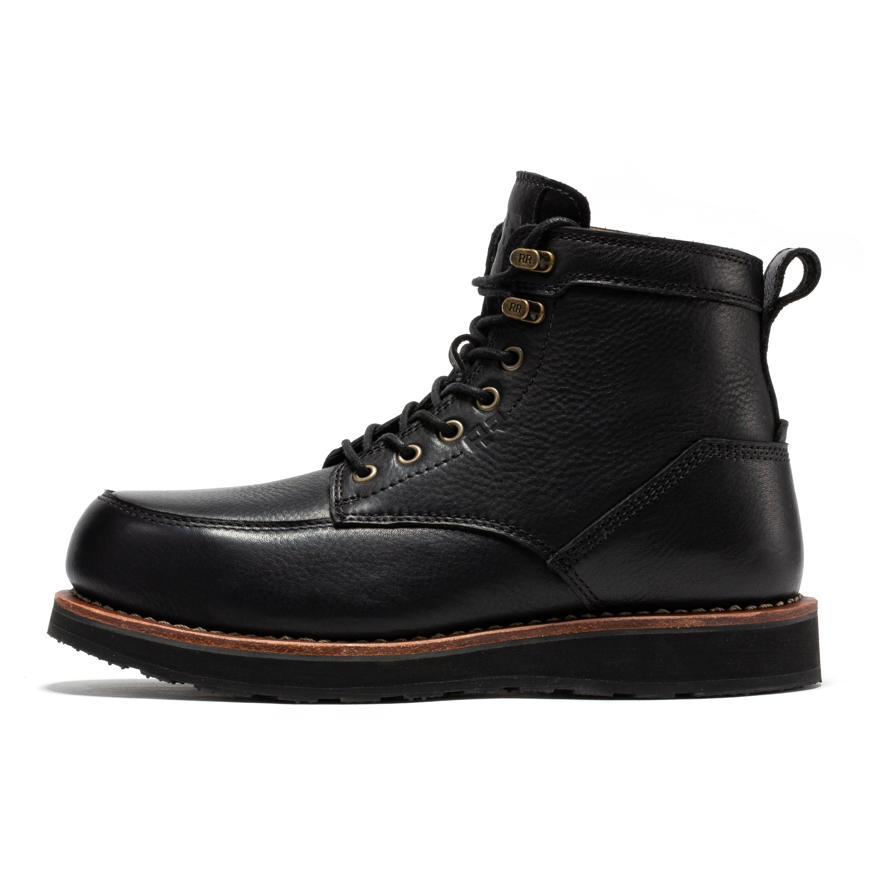 Rock Rooster Edgewood Men's 6" Steel Toe Wedge Work Boot – Black & Brown (SAP610)