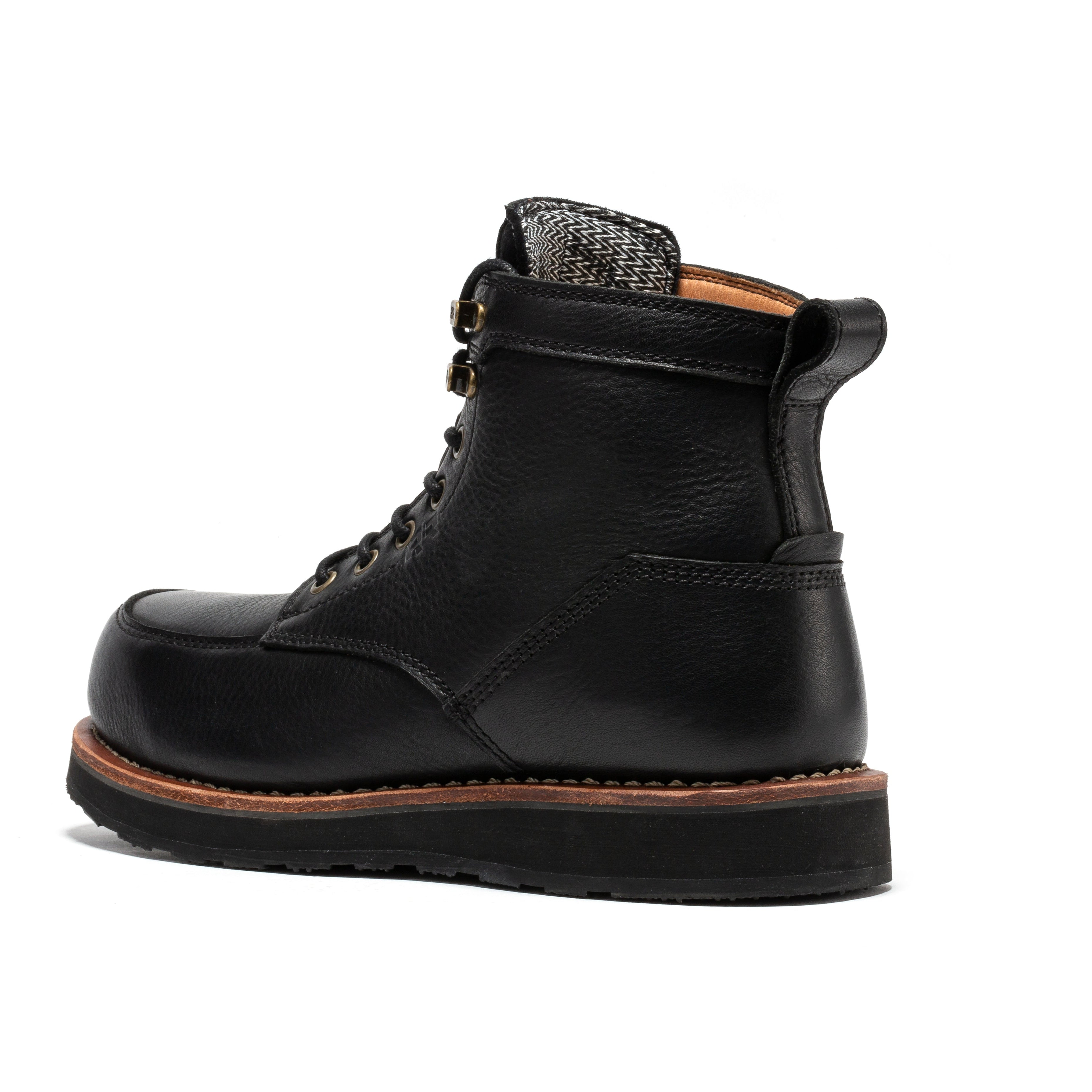 Rock Rooster Edgewood Men's 6" Steel Toe Wedge Work Boot – Black & Brown (SAP610)