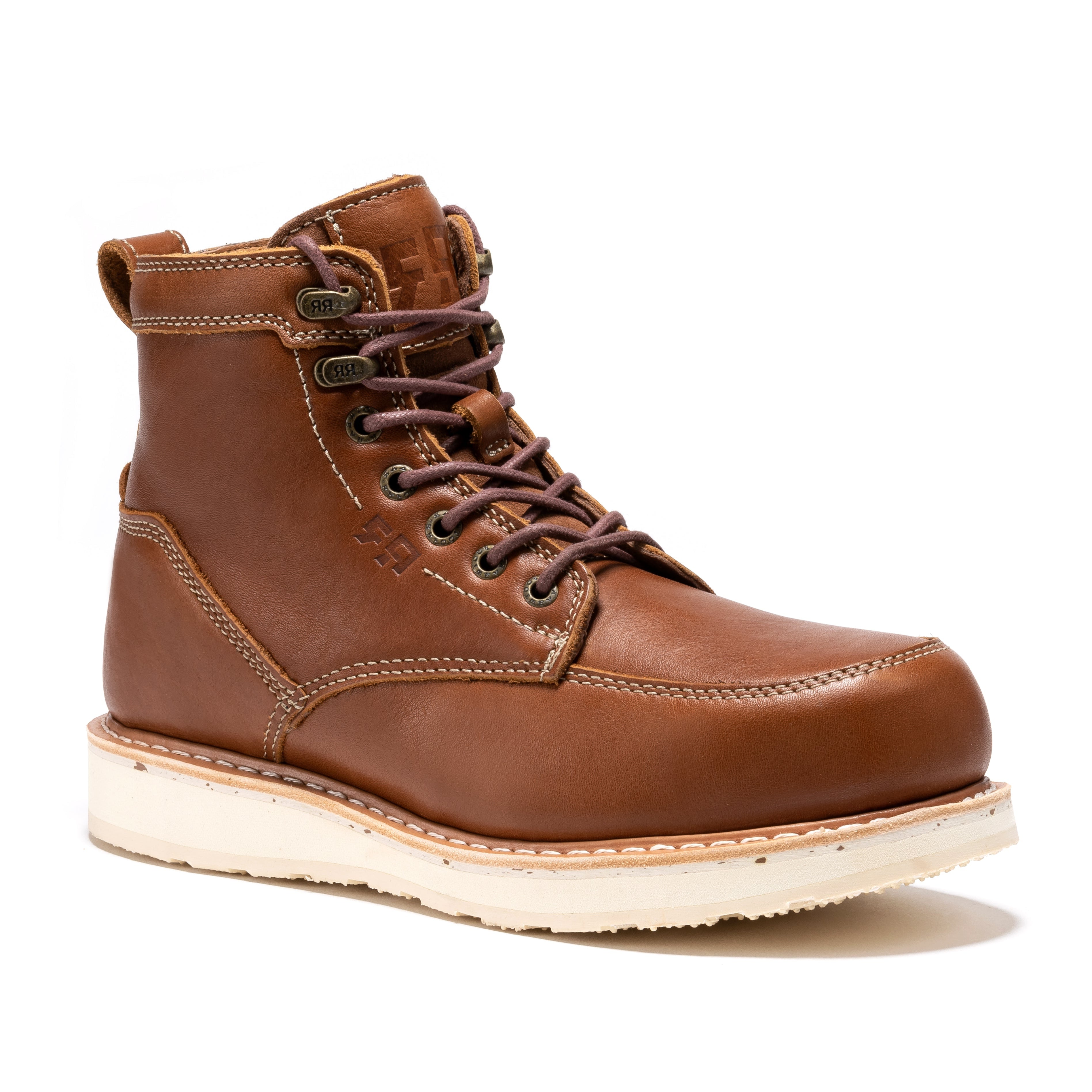 Rock Rooster Edgewood Men's 6" Steel Toe Wedge Work Boot – Black & Brown (SAP610)