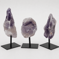 Rough Amethyst Crystal with Metal Stand