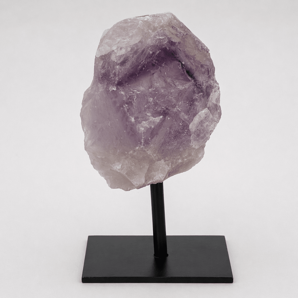 Rough Amethyst Crystal with Metal Stand