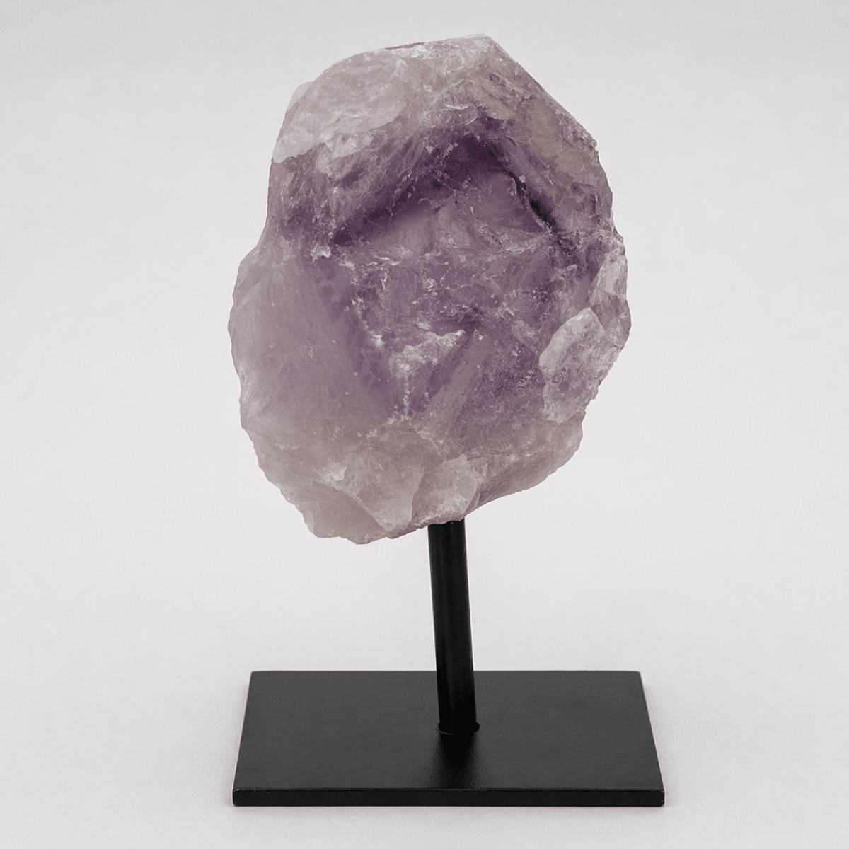 Rough Amethyst Crystal with Metal Stand | One-of-a-Kind Violet Gemstone Specimen, 5–6"
