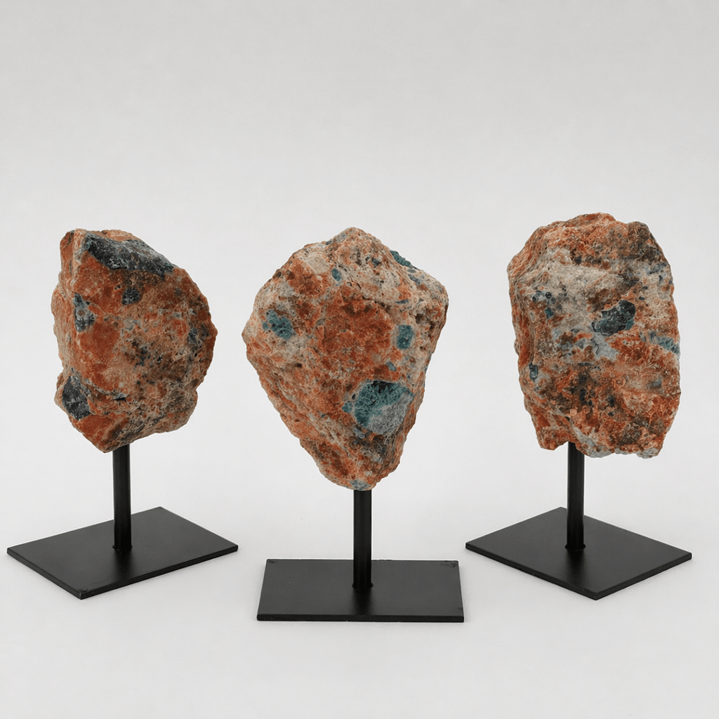 Rough Apatite on Calcite Matrix with Stand