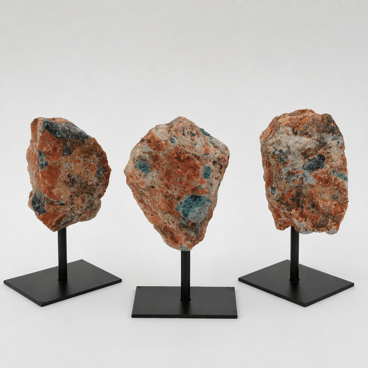 Rough Apatite on Calcite Matrix with Metal Stand | One-of-a-Kind Crystal Specimen, 5–6"