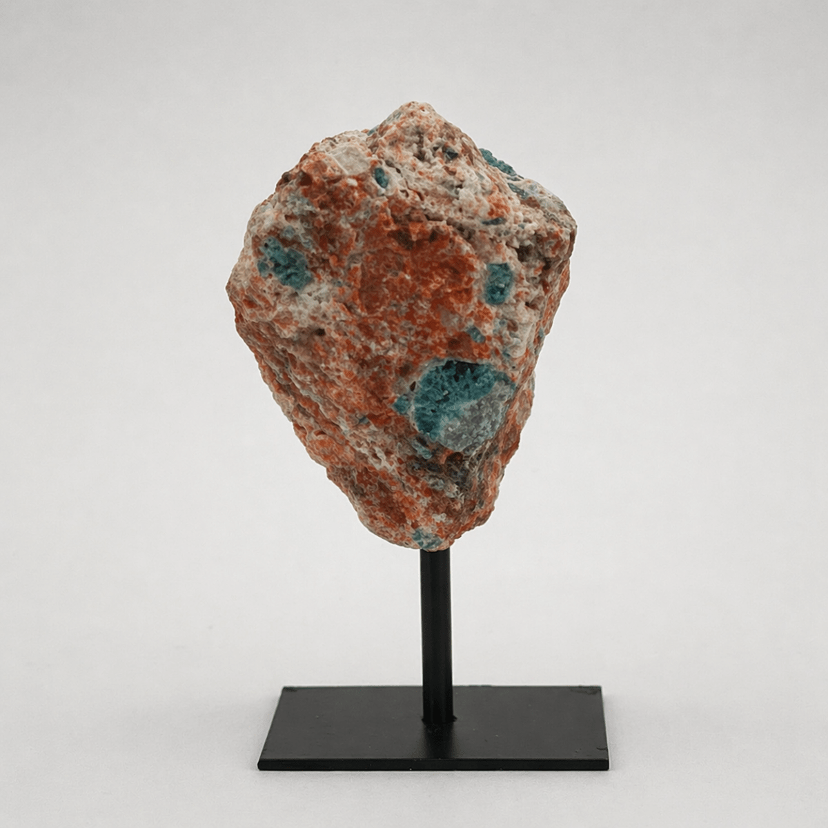 Rough Apatite on Calcite Matrix with Metal Stand | One-of-a-Kind Crystal Specimen, 5–6"