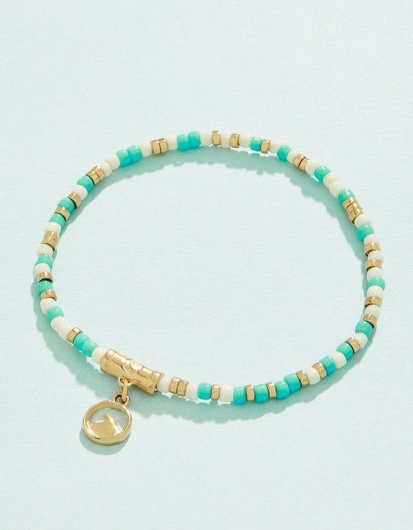 Sea Spray Stretch Bracelet – 3mm Gold Beaded | Splash Collection | Waterproof Coastal Jewelry