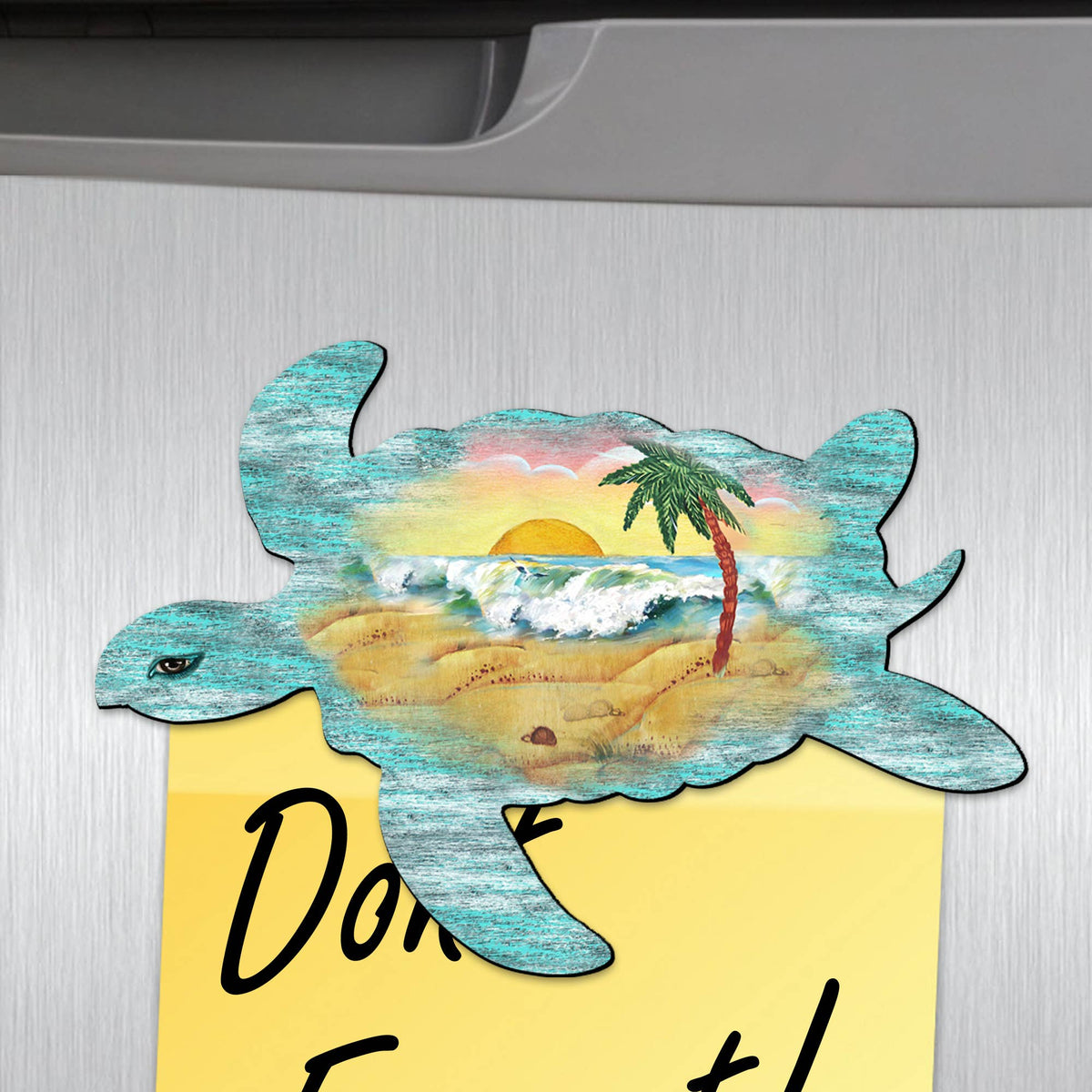 Sea Turtle Wooden Refrigerator Magnet