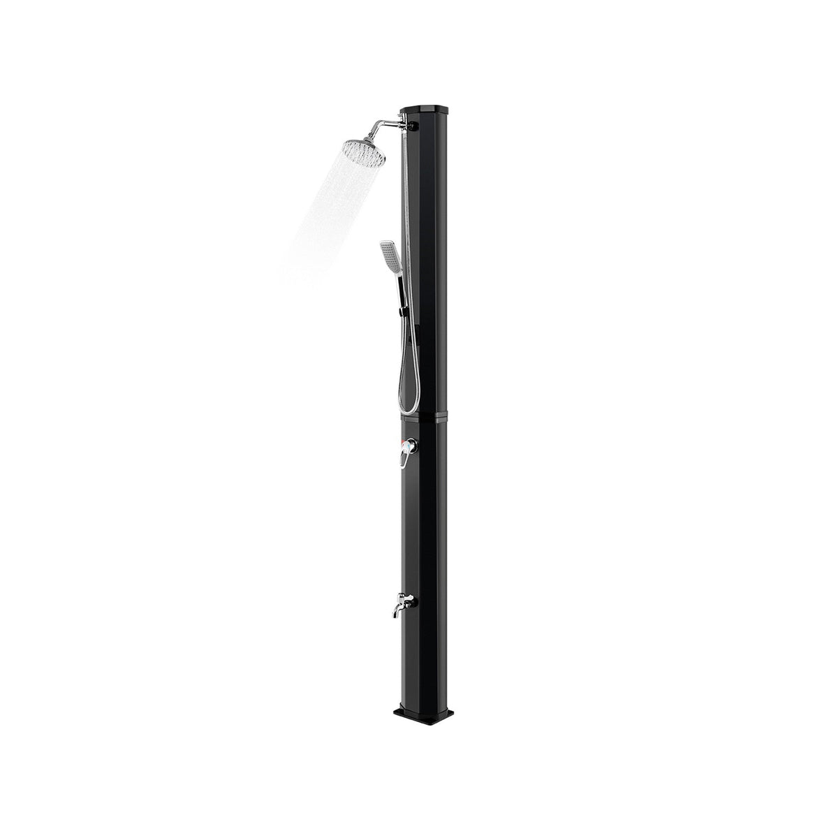 Solar Heated Outdoor Shower with Rain Head & Handheld Wand