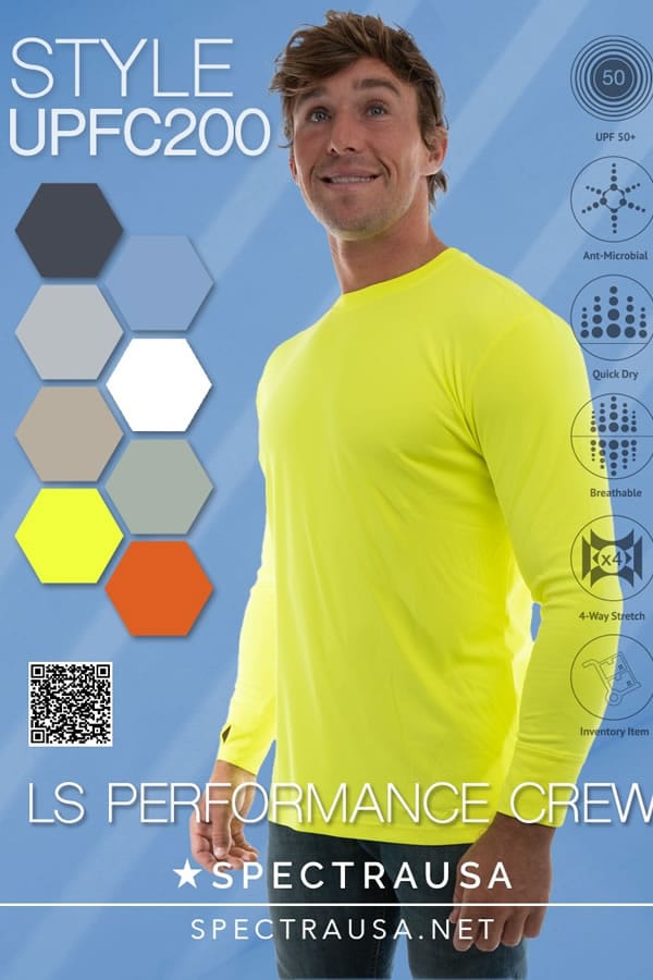 UPF 50 Long Sleeve Performance Crew – Sun Protection & Moisture Wicking