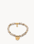 Rose Sparkle Stretch Bracelet with Gold Bee Charm