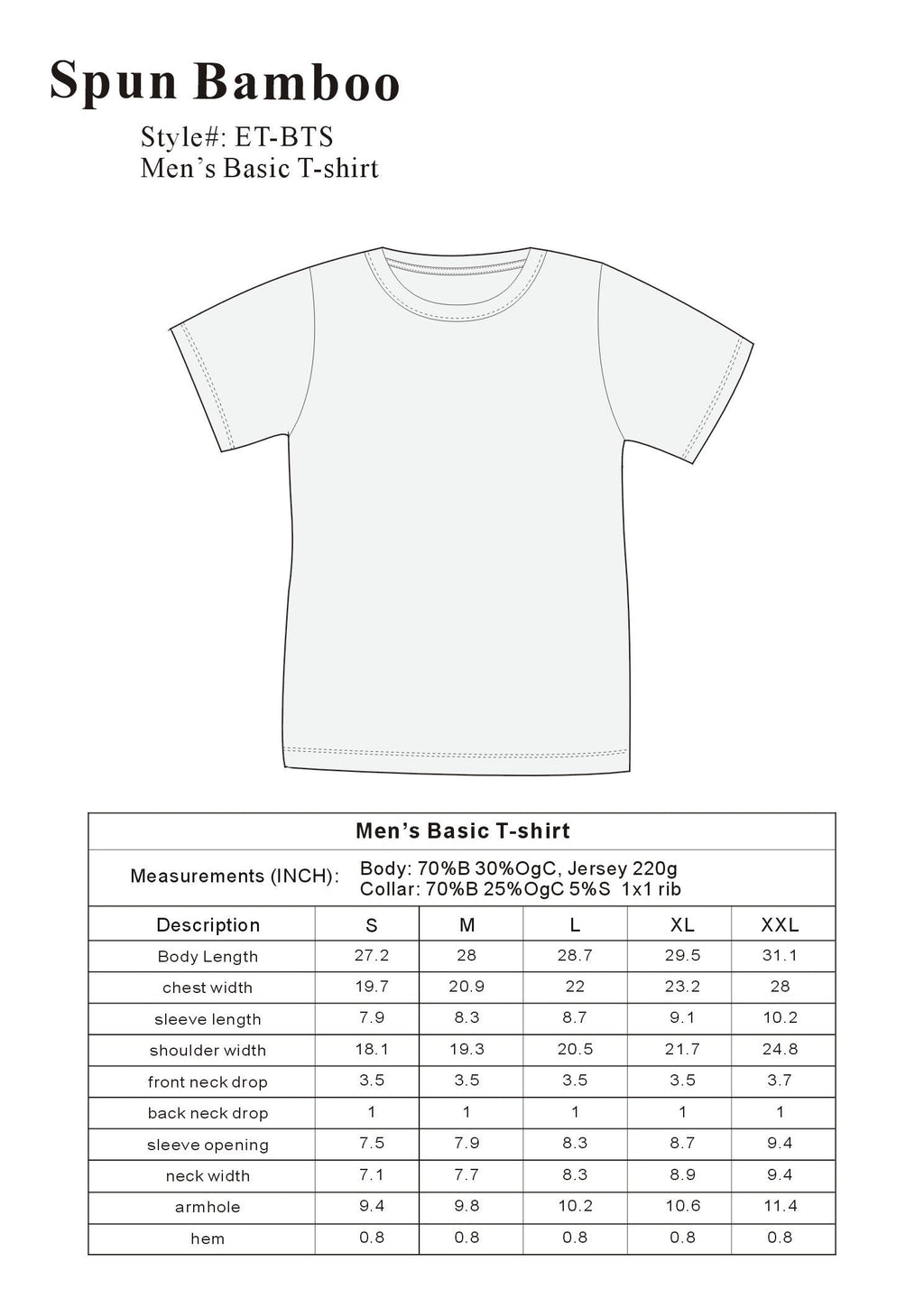 Men's Bamboo Viscose & Organic Cotton Short Sleeve Crew Neck T-Shirt — Classic Cut