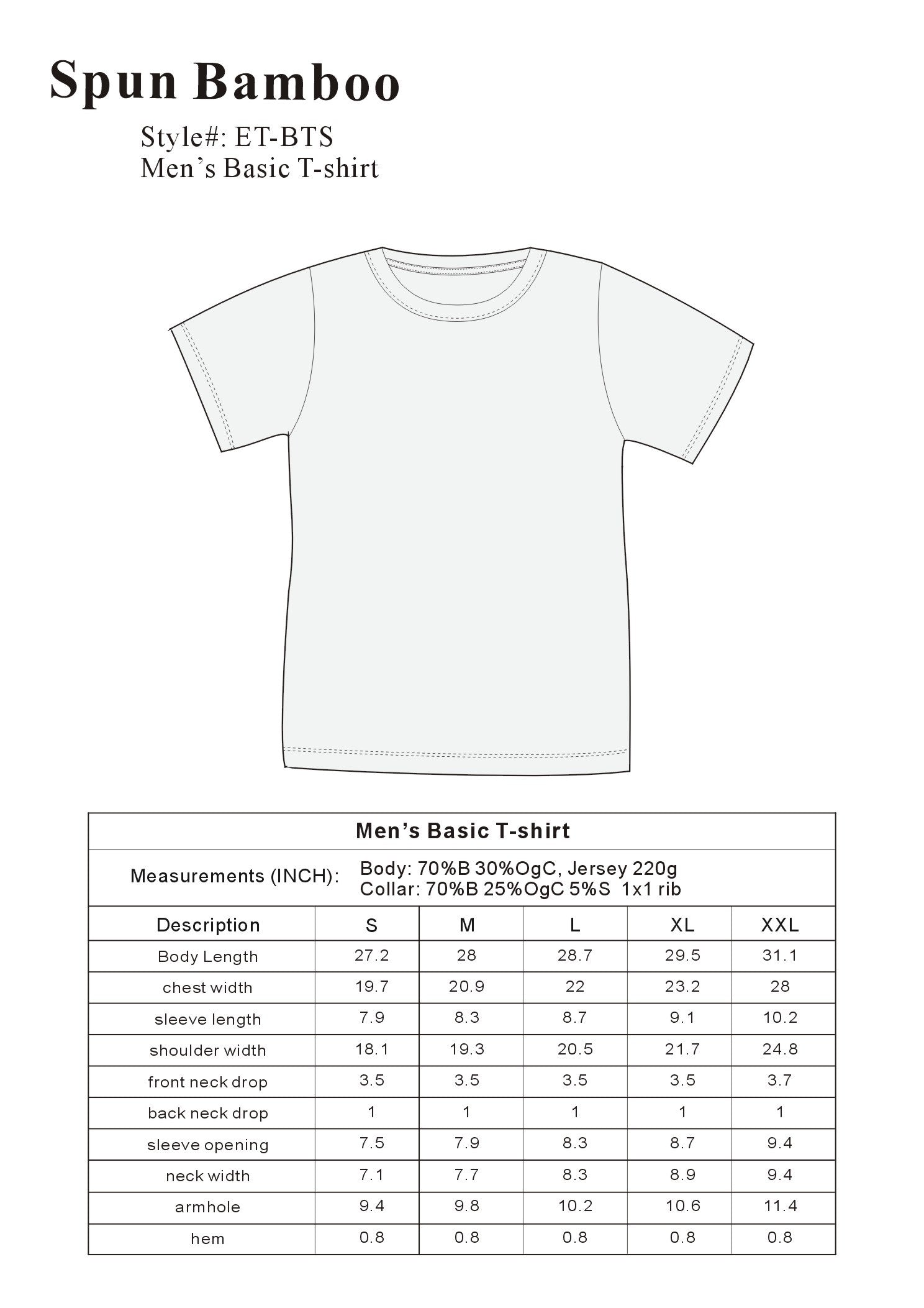 Men's Bamboo Viscose & Organic Cotton Short Sleeve Crew Neck T-Shirt — Classic Cut