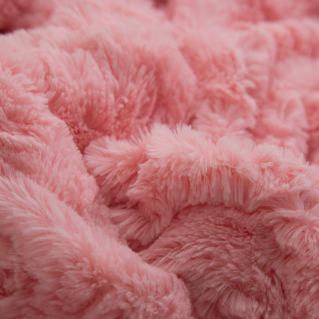 Rose Buds Blushing Pink Sherpa Throw Blanket