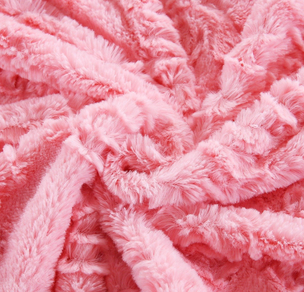 Rose Buds Blushing Pink Sherpa Throw Blanket