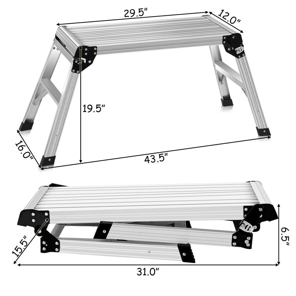 Heavy Duty Aluminum Folding Work Platform Bench