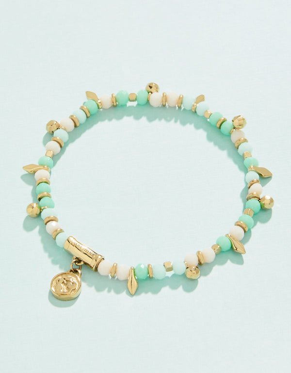 Tybee Island Stretch Bracelet – 4mm Gold Beaded | Splash Collection | Waterproof Coastal Jewelry