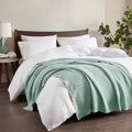 Ultra-Soft Knit Throw Blanket – Aqua Green | 50"x60" Coastal Cottage Throw