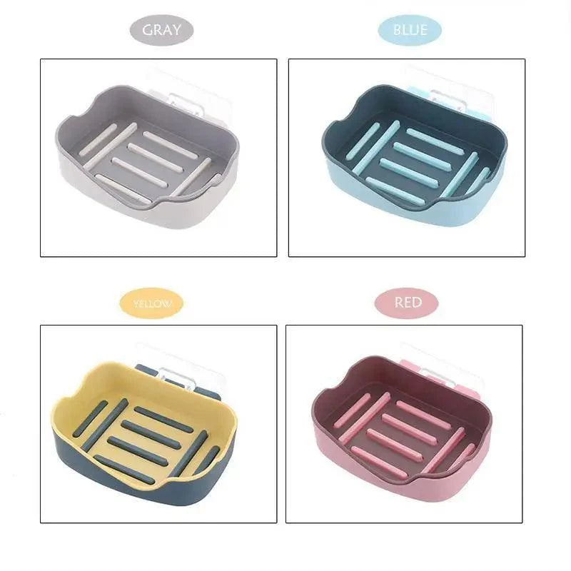Leaf-Shaped Soap Dish with Drainage — Suction Cup Bathroom Soap Holder