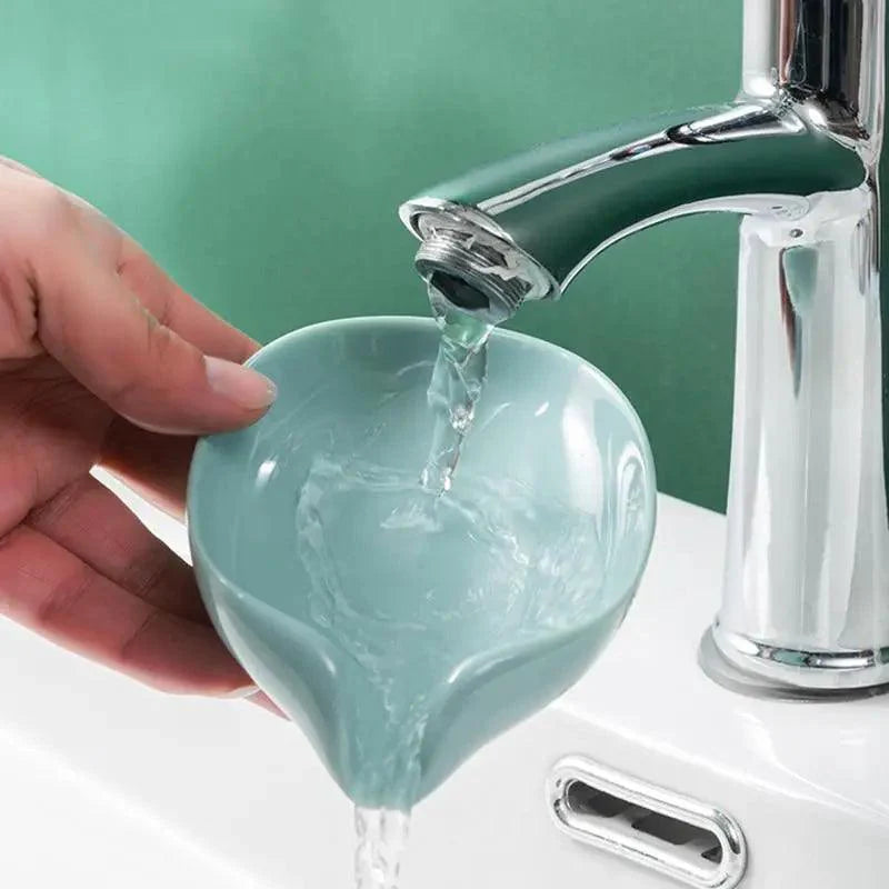 Leaf-Shaped Soap Dish with Drainage — Suction Cup Bathroom Soap Holder