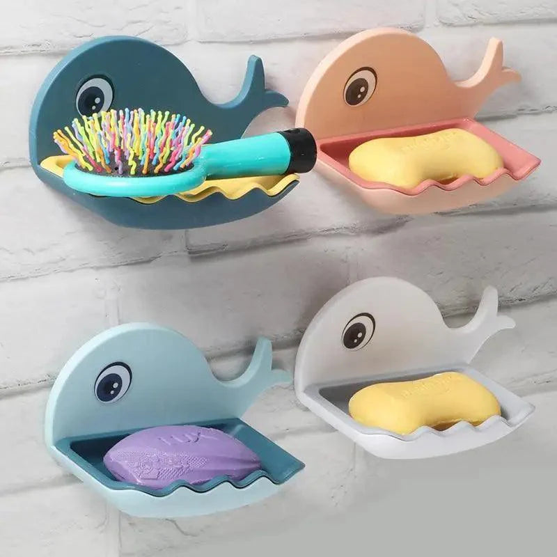 Leaf-Shaped Soap Dish with Drainage — Suction Cup Bathroom Soap Holder