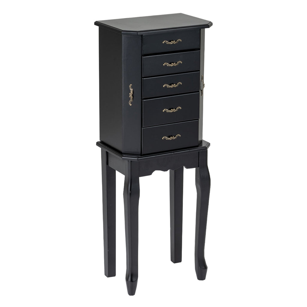 Standing Jewelry Box with Drawers & Side Doors