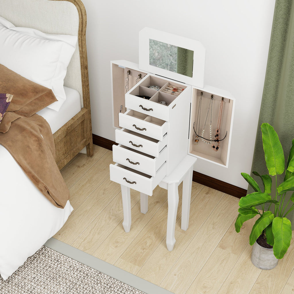 Standing Jewelry Box with Drawers & Side Doors
