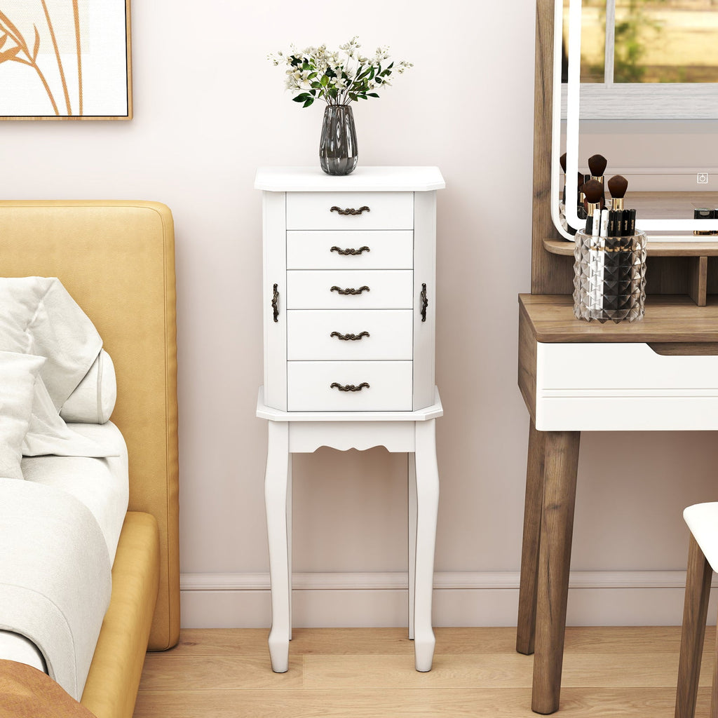 Standing Jewelry Box with Drawers & Side Doors