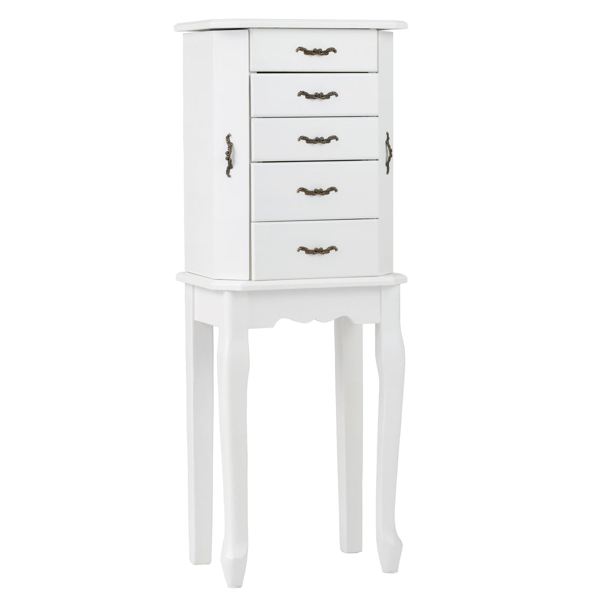 Standing Jewelry Box with Drawers & Side Doors