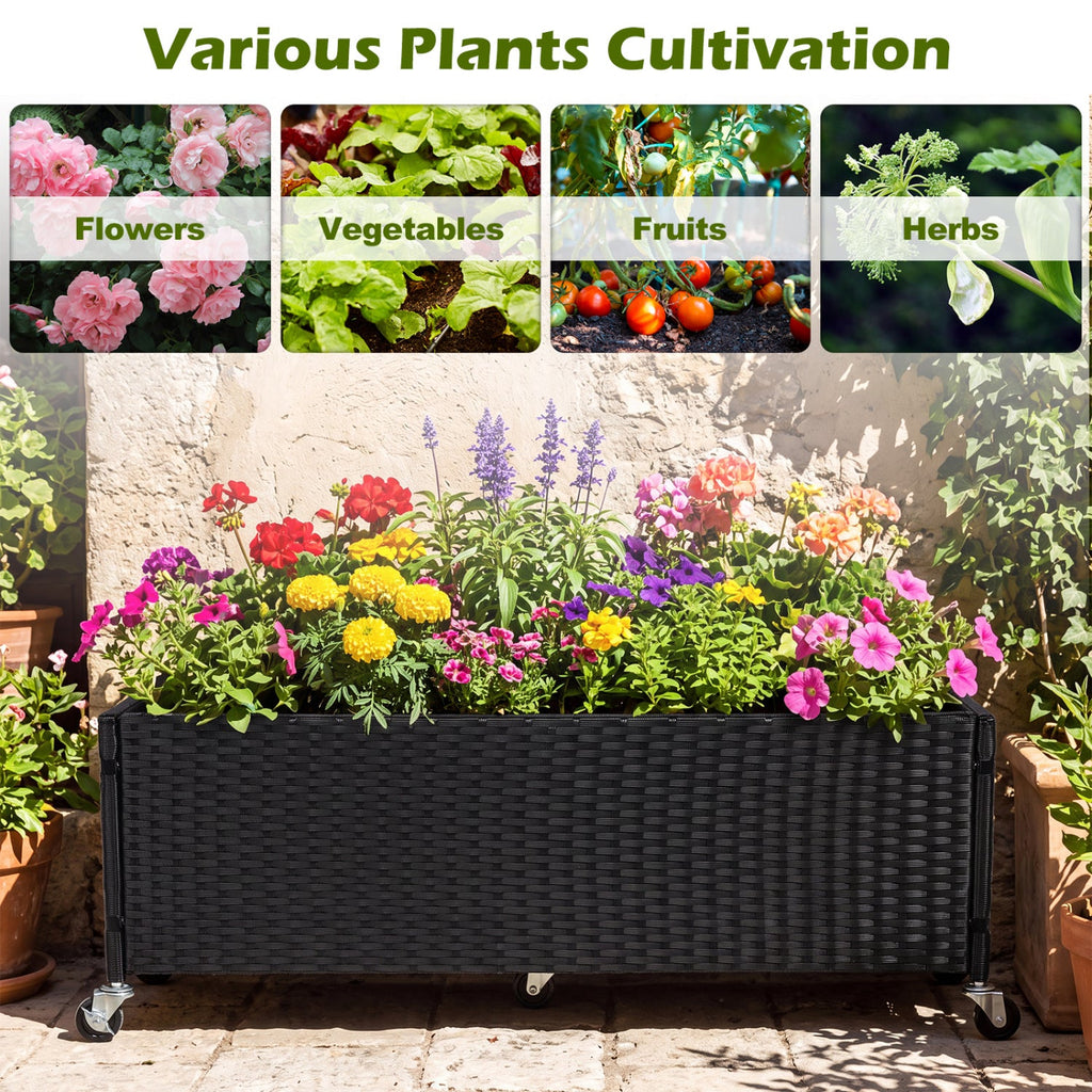 Mobile Raised Garden Bed with Wheels